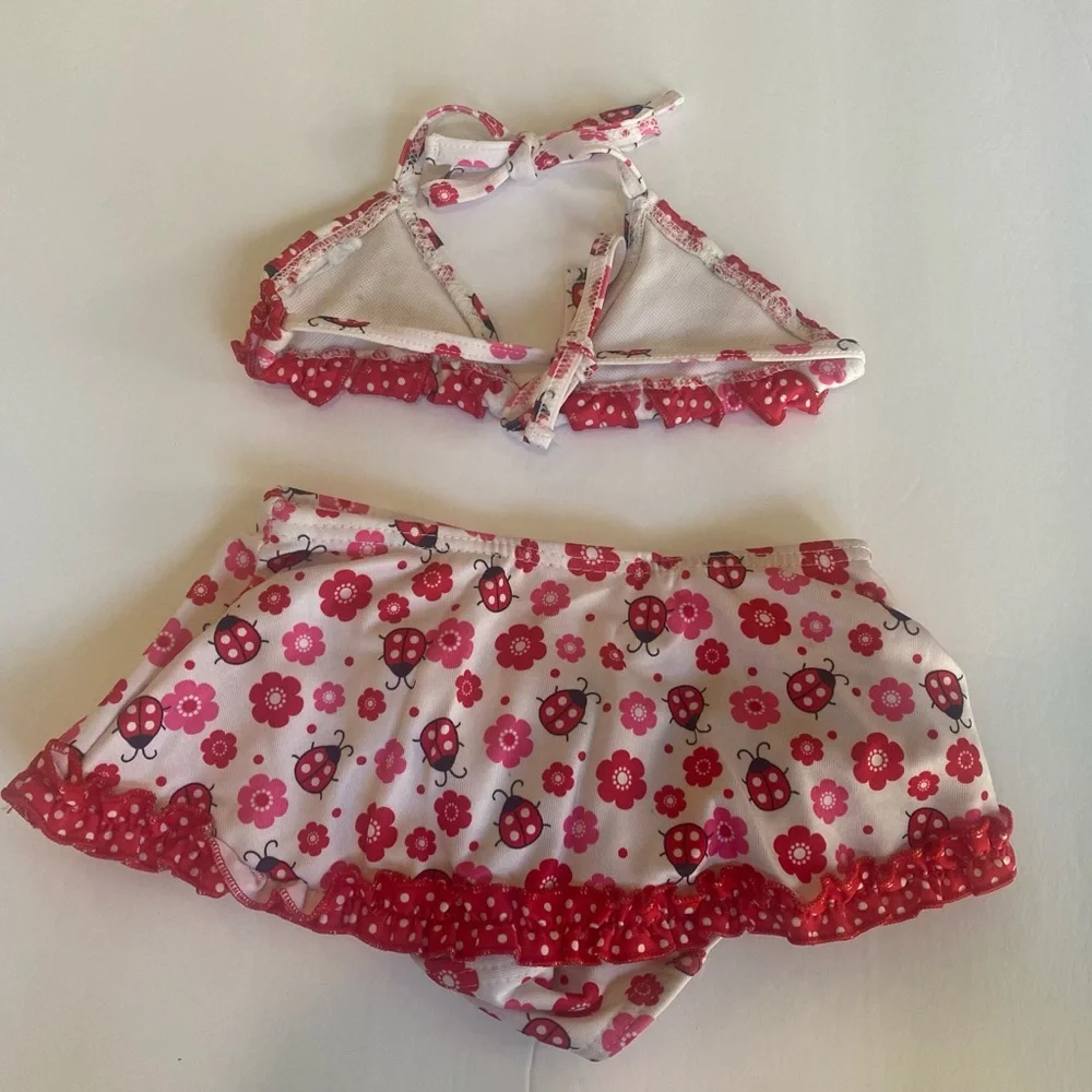 Infant Girls Ladybug Bikini Swim Set Bathing Suit